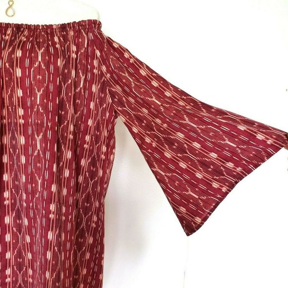 Serena Williams Off-the-Shoulder Tribal Dress Sz L - Picture 3 of 8